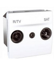 R-TV/SAT розетка проходная, белая Schneider Electric