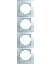 Рамка четырехместная вертикальная серебро OE41ES-U, ТЕМ