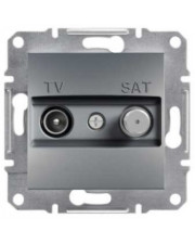 Розетка TV-SAT прохідна 8dB без рамки сталь Asfora, EPH3400362