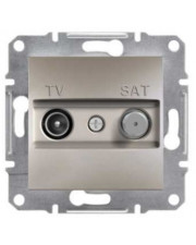 Розетка TV-SAT прохідна 8dBм без рамки бронза Asfora, EPH3400369