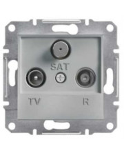 Розетка TV-R-SAT проходная без рамки алюминий Asfora, EPH3500261