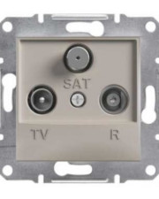 Розетка TV-R-SAT прохідна без рамки бронза Asfora, EPH3500269