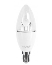 Светодиодная лампа свеча Maxus CL-C C37 6Вт 4100K 220В E14 в прозрачной колбе (1-LED-532)