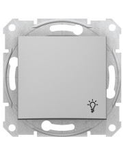 Выключатель кнопочный Schneider Electric Sedna SDN0900160 с символом «Свет» (алюминий)
