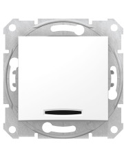 Выключатель кнопочный Schneider Electric Sedna SDN1600121 с подсветкой (белый)