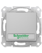 Выключатель кнопочный Schneider Electric Sedna SDN1600360 с полем для надписи с подсветкой (алюминий)