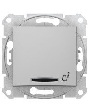 Выключатель кнопочный Schneider Electric Sedna SDN1600460 с символом «Звонок» с подсветкой (алюминий)