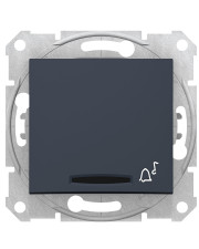 Вимикач кнопковий Schneider Electric Sedna SDN1600470 із символом «Дзвінок» із підсвічуванням (графіт)