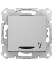 Выключатель кнопочный Schneider Electric Sedna SDN1800160 с символом «Свет» с подсветкой (алюминий)