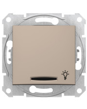 Выключатель кнопочный Schneider Electric Sedna SDN1800168 с символом «Свет» с подсветкой (титан)