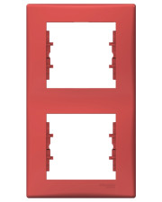 Двухпостовая вертикальная рамка Schneider Electric Sedna SDN5801141 (красная)