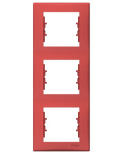 Тримісна вертикальна рамка Schneider Electric Sedna SDN5801341 (червона)