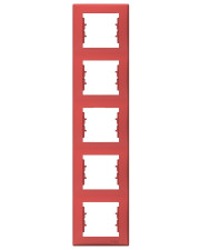 Пятиместная вертикальная рамка Schneider Electric Sedna SDN5801541 (красная)