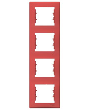 Четырехместная вертикальная рамка Schneider Electric Sedna SDN5802041 (красная)