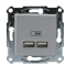 USB розетка Schneider Electric Asfora EPH2700261 (алюміній)