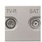 Концевая TV-R SAT розетка ABB Zenit 2CLA225170N1301 N2251.7 PL (серебро)