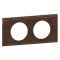 Двухпостовая текстурная кожанная рамка Legrand Celiane (069402) (коричневый)