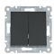 Двухклавишный выключатель Hager WL0043 Lumina 10АХ/230В (черный)