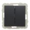 Двухклавишный лестничный выключатель Logus 21101 TPM 10АХ 250В (черный матовый)