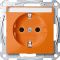Механізм розетки SCHUKO із заслінками оранж. 16А Merten, MTN2302-0302