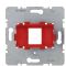 Опорна пластина для модульних роз'ємів, з червоною вставкою, 1-місна (механізм) Berker