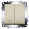Двоклавішний прохідний вимикач ABB Cosmo 619-011400-211 (титан)