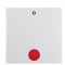 Клавиша одинарная с надписью «0» с красной линзой, полярная белизна матовая, Berker  S.1/B.3/B.7
