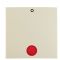 Клавіша одинарна з написом "0" з червоною лінзою, біла Berker S.1