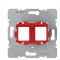 Опорна пластина для модульних роз'ємів, з червоною вставкою, 2-місна (механізм) Berker