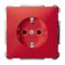 Механізм розетки SCHUKO із заслінками червоний 16А Merten, MTN2300-4006
