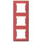 Тримісна вертикальна рамка Schneider Electric Sedna SDN5801341 (червона)